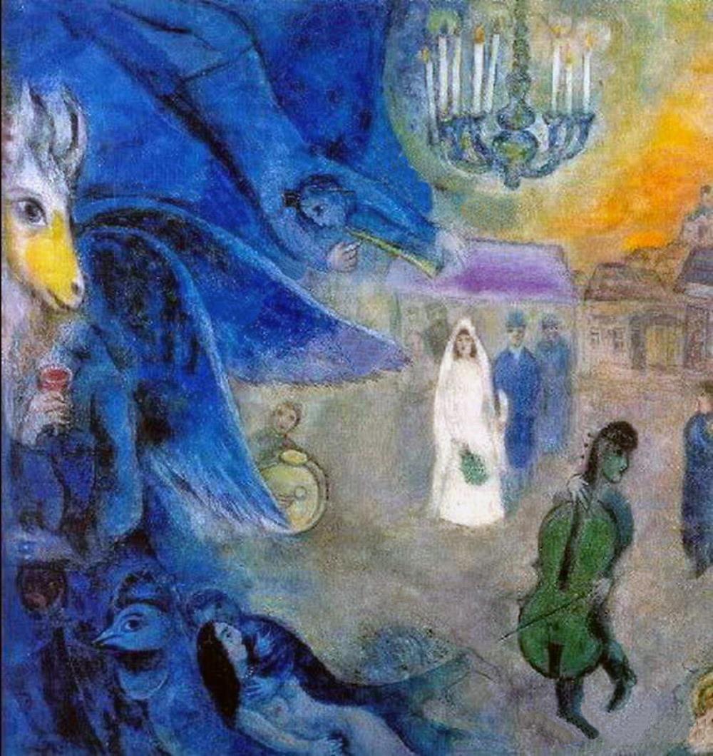 Les Bougies de Mariage contemporaines de Marc Chagall Peintures à l'huile